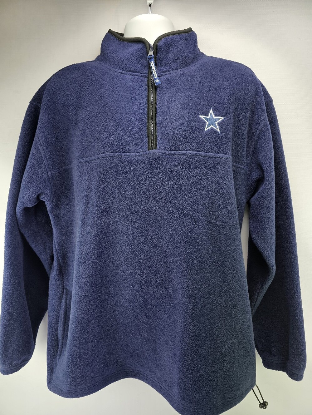 Dallas Cowboys Navy Blue Fleece ¼ Zip Pullover NFL Fan Gear Men's Size Large
